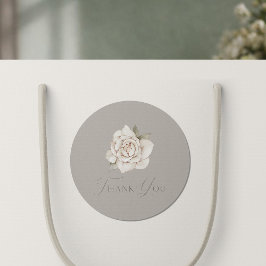 Taupe Rose “Thank You” Wedding Runder Aufkleber
