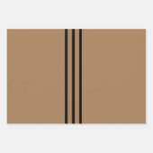 Taupe + Schwarze Streifen Geschenkpapier Set (Vorderseite 3)
