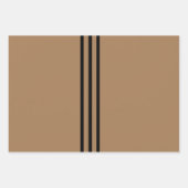 Taupe + Schwarze Streifen Geschenkpapier Set (Vorderseite 2)