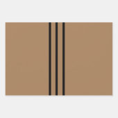Taupe + Schwarze Streifen Geschenkpapier Set (Vorderseite)
