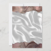 Taupe Silver Agate White Silk Wedding Einladung (Rückseite)