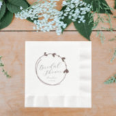 Taupe Simple Heart Wreath Brautparty Serviette