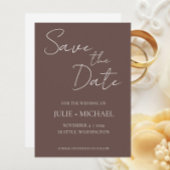 Taupe Simple Style Wedding Save The Date