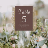 Taupe Simple Style Wedding Tischnummer