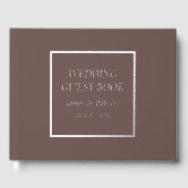 Taupe Simple Stylized Letters Wedding Gästebuch (Vorderseite)