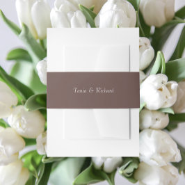 Taupe Simple Stylized Name Wedding Einladungsbanderole