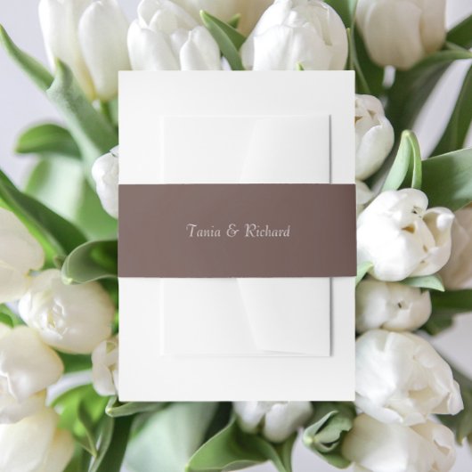 Taupe Simple Stylized Name Wedding Einladungsbanderole