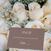 Taupe Simple Stylized Script Wedding Platzkarte