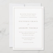 Taupe Simple Typografy Formal Wedding Einladung (Vorderseite)