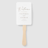 Taupe Simple Typografy Formal Wedding Program Fächer (Vorderseite)