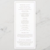 Taupe Simple Typografy Formal Wedding Programm (Rückseite)