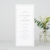 Taupe Simple Typografy Formal Wedding Programm (Stehend Vorderseite)