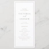 Taupe Simple Typografy Formal Wedding Programm (Vorderseite)