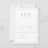 Taupe Simple Typografy Formal Wedding RSVP Karte (Vorderseite)