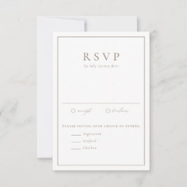 Taupe Simple Typografy Formal Wedding RSVP Karte
