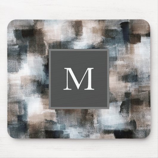 Taupe Slate Brushstrokes Mousepad (Vorne)