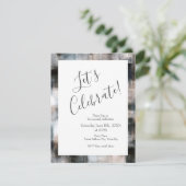 Taupe Slate Pinselstriche Abstrakt Einladung (Stehend Vorderseite)