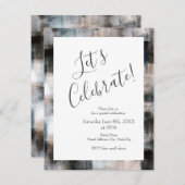 Taupe Slate Pinselstriche Abstrakt Einladung (Vorne/Hinten)