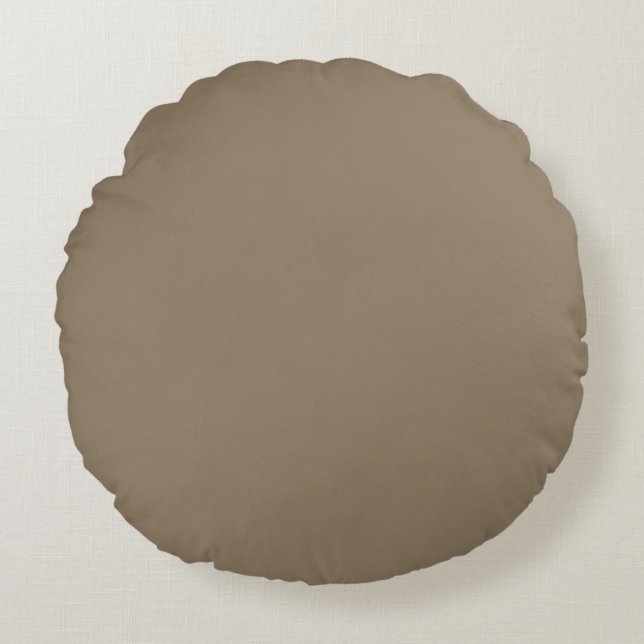 Taupe Solid Color, Cushion, Simple, Netral, Modern Rundes Kissen (Vorderseite)