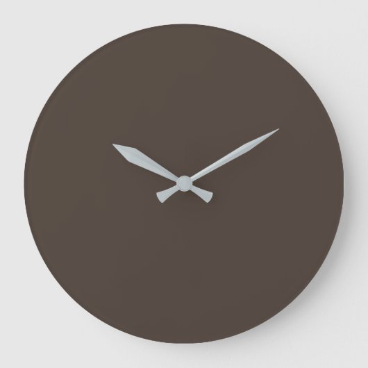 Taupe Solid Color Große Wanduhr (Vorderseite)