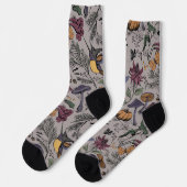 Taupe Spooky Halloween Hummingbird Garden Socken (Linkes Detail)