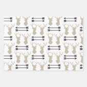Taupe Stag Kopf, Pfeile und Geweihe  Geschenkpapier Set (Vorderseite)