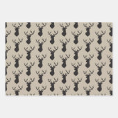 Taupe Stag Kopf und Geweih Geschenkpapier Set (Vorderseite)