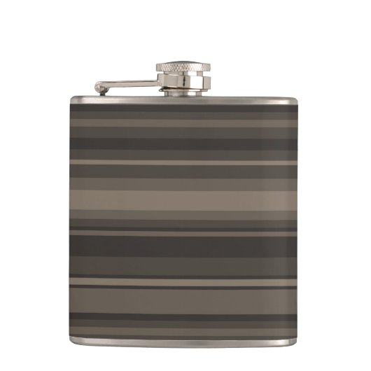 Taupe Streifen Flachmann (Vorderseite)