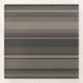 Taupe Streifen Glasuntersetzer (Vorderseite)