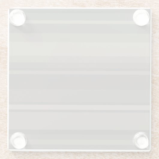 Taupe Streifen Glasuntersetzer (Rückseite)