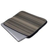 Taupe Streifen Laptopschutzhülle (Vorne Knopf)