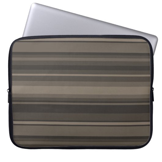Taupe Streifen Laptopschutzhülle (Vorderseite)