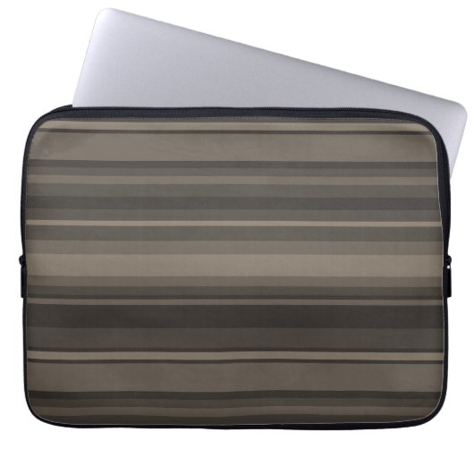 Taupe Streifen Laptopschutzhülle (Vorderseite)