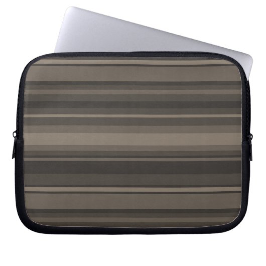 Taupe Streifen Laptopschutzhülle (Vorderseite)