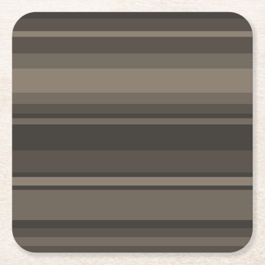 Taupe Streifen Rechteckiger Pappuntersetzer (Vorderseite)