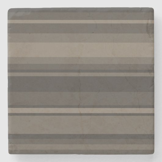 Taupe Streifen Steinuntersetzer (Vorderseite)
