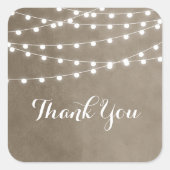 Taupe String Lights Danke Sticker (Vorderseite)