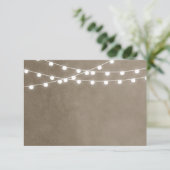 Taupe String Lights Hochzeitkarte Begleitkarte (Stehend Vorderseite)