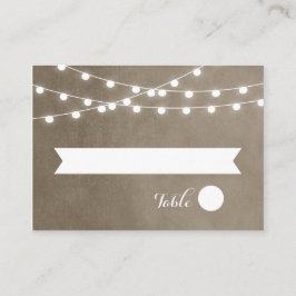 Taupe String Lights Hochzeitskarten Platzkarte