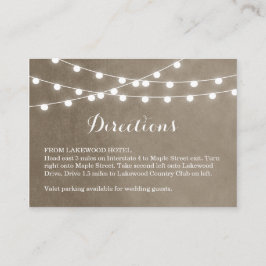 Taupe String Lights Hochzeitsrichtung einfügen Begleitkarte