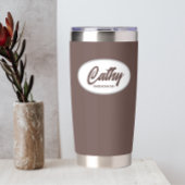 Taupe Stylized Wedding Bridesmaid Thermobecher