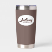 Taupe Stylized Wedding Trauzeuge Thermobecher (Vorderseite)