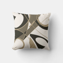 Taupe Tan Black auf Off-White Diagonal Art Abstrak
