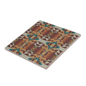 Taupe Terracotta Aquamarin Blue Green Ethnic Stamm Fliese (Seite)