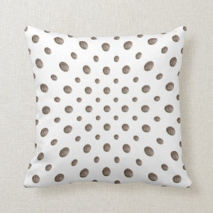 Taupe Textured Watercolor Dots Kissen