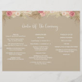 Taupe Tri-fold Boho Blumenzettel Flyer (Hinten)