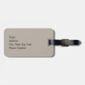 Taupe-Tupfen mit rosa Monogramm Gepäckanhänger (Rückseite horizontal)