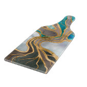 Taupe und aquamariner Marmorbaum Schneidebrett (Ecke)