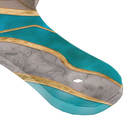 Taupe und aquamariner Marmorbaum Schneidebrett (Ecke)