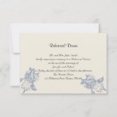 Taupe und Blue Iris Posh Wedding Probe Einladung (Vorderseite)